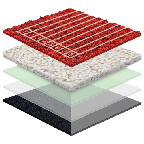 河南无缝预制型塑胶跑道渗水TPR喷面