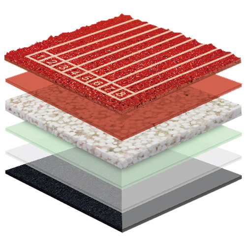 河南无缝预制型塑胶跑道非渗水TPR喷面方案二